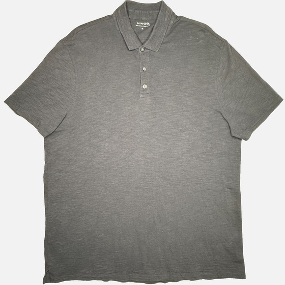 Vince Mens Polo Shirt XL Extra Large Gray Cotton Short Sleeve Casual Top - Picture 1 of 7
